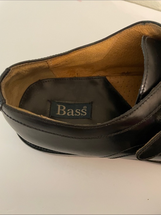 Bass Black Leather Monk Strap Men’s Dress Loafers  Sz 12 M